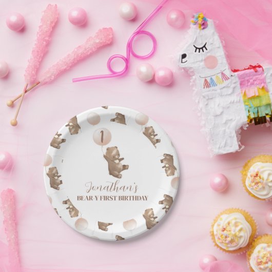 Beary First Birthday Paper Bord (Feest)