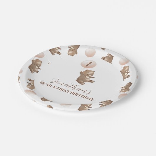 Beary First Birthday Paper Bord (Gekanteld)