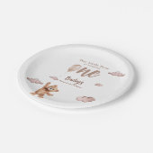 Beary First Birthday Papieren Bordje (Gekanteld)