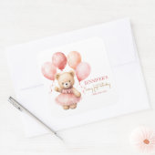 Beary First Birthday Square Favor Labels Princes (Envelop)
