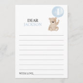Beary First Birthday Time Capsule Message Card Feestdagenkaart (Voorkant)