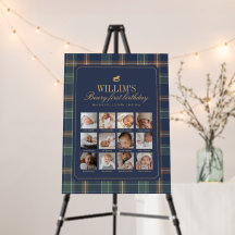 Beary First Navy Plaid Teddy Bear 12 Months Photo 