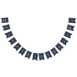 Beary First Navy Plaid Teddy Bear Happy Birthday Vlaggetjes