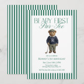 Beary First Par-Tee Golf 1e Verjaardag Kaart (Voorkant / Achterkant)