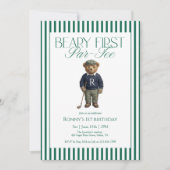 Beary First Par-Tee Golf 1st Birthday Kaart (Voorkant)