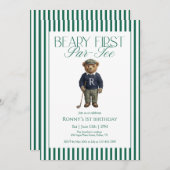 Beary First Par-Tee Golf 1st Birthday Kaart (Voorkant / Achterkant)