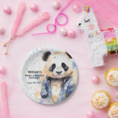 Beary Geweldige Boys Waterverf Panda Verjaardag Papieren Bordje (Feest)