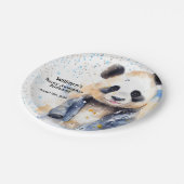 Beary Geweldige Boys Waterverf Panda Verjaardag Papieren Bordje (Gekanteld)