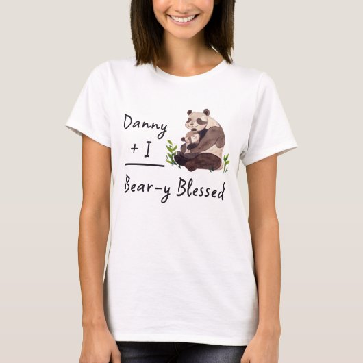 Beary Gezegende Panda Moeder Shirt | Bijpassend ba (Voorkant)