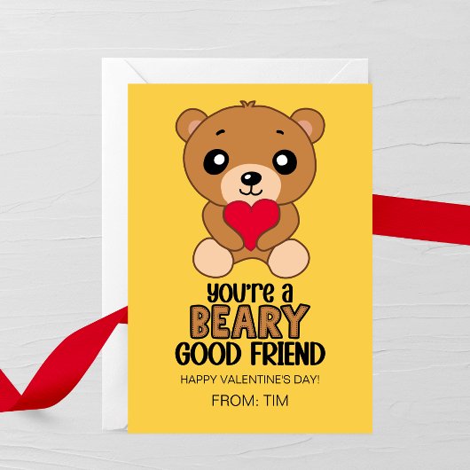 Beary Good Friend Kids Valentine Card Notitiekaartje