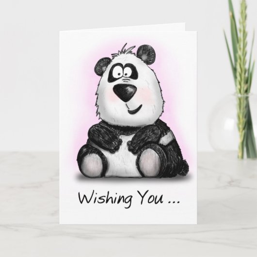 Beary Happy Birthday Cartoon Panda Kaart (Voorkant)