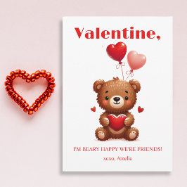 Beary Happy Friends Red Heart Teddy Bear Valentijn Feestdagenkaart