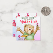 Beary Happy Teddy Bear Classroom Valentijn Kaart Notitiekaartje (Voorkant / Achterkant in situ)