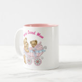 Beary hield van mama tweekleurige koffiemok (Voorkant links)