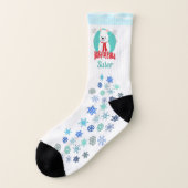 Beary Huggable Winter Kerstmis Beer, op maat gemaa Sokken (Links - buitenkant)