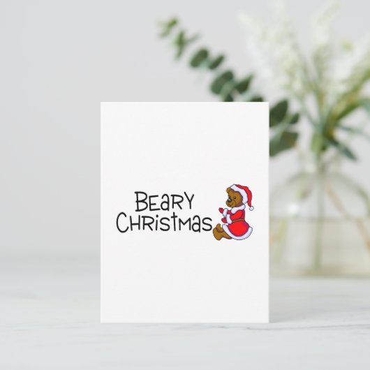 Beary kerst feestdagenkaart (Staand voorkant)
