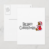 Beary kerst feestdagenkaart (Voorkant / Achterkant)