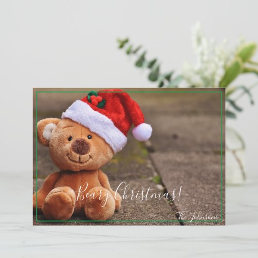 Beary kerst kaart (Staand voorkant)