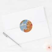 Beary kerst ronde sticker (Envelop)