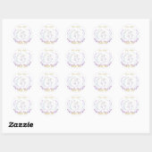 Beary Kerst Waterverf Dank u Favor Couples Ronde Sticker (Vel)