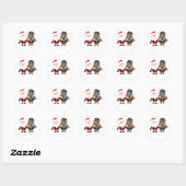 Beary Kerstcadeau Mannen Beer Ronde Sticker (Vel)