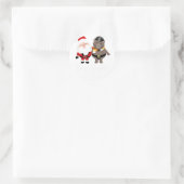 Beary Kerstcadeau Mannen Beer Ronde Sticker (Tas)