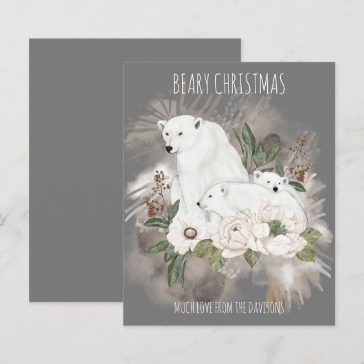 Beary Kerstfamilie Naam Grijze polaire Beer (Voorkant / Achterkant)