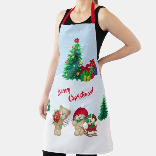 Beary Kerstmis! Cute kerst Teddy Bears Scene Schort (Insitu)