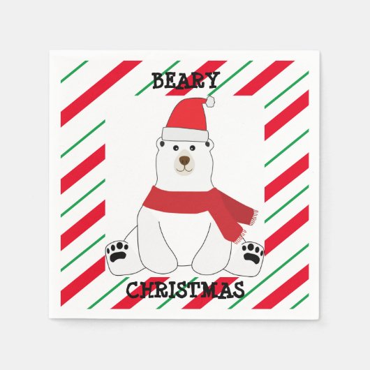 Beary Kerstparty Napkins Servet (Voorkant)