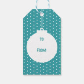 Beary Kerstpoar Beer Cute Cartoon Blauwgroen Blue Cadeaulabel (Achterkant)