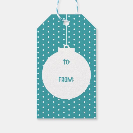 Beary Kerstpoar Beer Cute Cartoon Blauwgroen Blue Cadeaulabel (Achterkant)