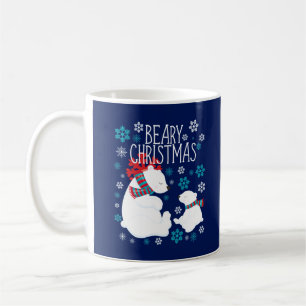 Beary Kerstpoar Beer Snow Flakes Koffiemok
