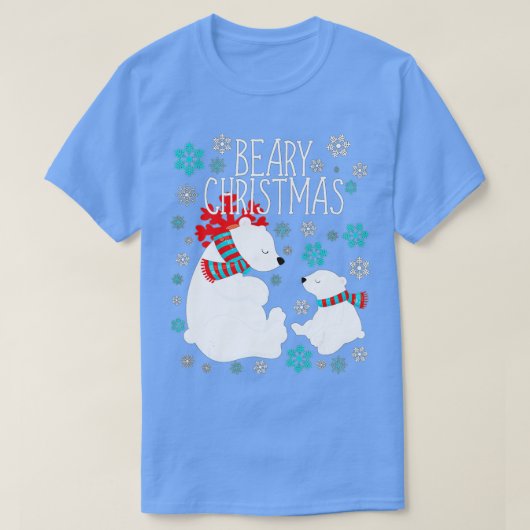 Beary Kerstpoar Beren Funny Xmas Gift T-shirt (Design voorkant)