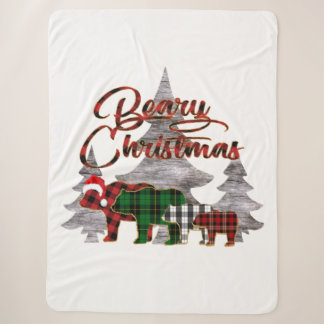 Beary KerstSherpa Blanket Sherpa Deken