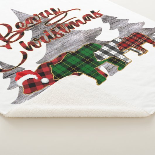 Beary KerstSherpa Blanket Sherpa Deken (3/4)
