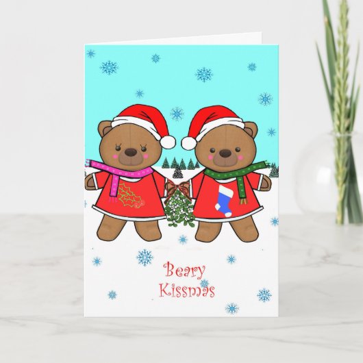Beary Kissmas Kaart (Voorkant)
