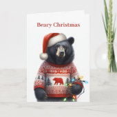 Beary Merry Christmas Holiday Card Feestdagen Kaart (Voorkant)