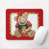 Beary Merry Christmas -Meisje Teddy Muismat (Met muis)