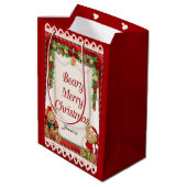 Beary Merry Christmas - Naam aanpassen Medium Cadeauzakje (Achterkant Gekanteld)