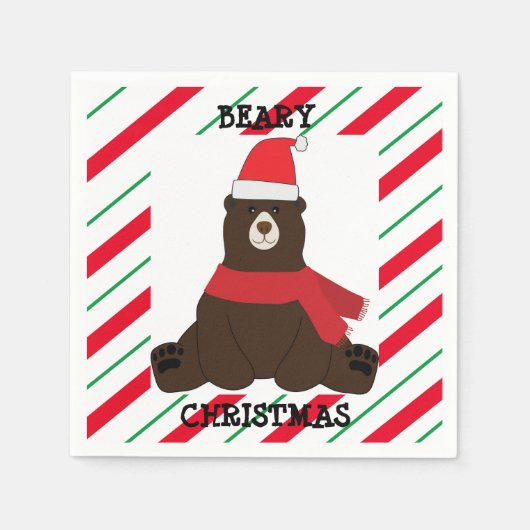 Beary Merry Christmas Party Servet (Voorkant)