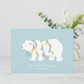 Beary Merry Christmas Polar Beer kerstverlichting Feestdagenkaart (Staand voorkant)