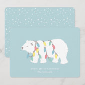 Beary Merry Christmas Polar Beer kerstverlichting Feestdagenkaart (Voorkant / Achterkant)