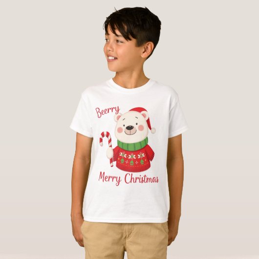 Beary Merry Christmas Polar Beer T-shirt (Voorkant volledig)
