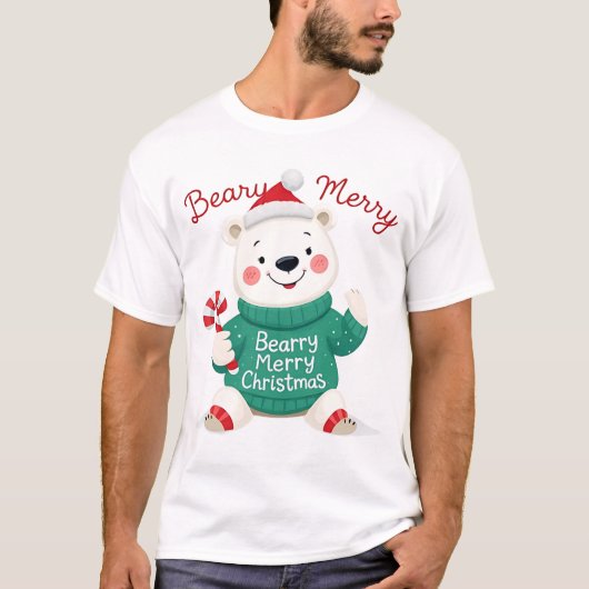 Beary Merry Christmas Polar Beer T-shirt (Voorkant)