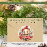 Beary Merry Christmas Sticker<br><div class="desc">Breng een beetje vakantie juichen waar je ook gaat met de Beary Merry Christmas Sticker! · Gedrukt op hoogwaardig, zuurvrij papier voor langdurig gebruik · Levendig full-colour, full-bleed bedrukken dat poppen · Krasbestendig voorkant, gemakkelijke schil-en-stick achterkant · Beschikbaar in matte of glanzende afwerking om uw stijl aan te passen ·...</div>