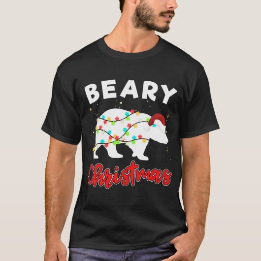 Beary Merry Christmas voor Beer liefhebbers Funny  T-shirt (Voorkant)