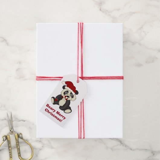 Beary Merry Holiday Cadeaulabel (Met Touw)