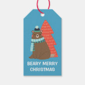 Beary Merry kerst Cadeaulabel (Voorkant)