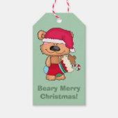 Beary Merry kerst Cadeaulabel (Voorkant)