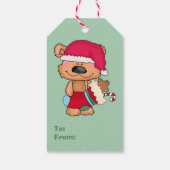 Beary Merry kerst Cadeaulabel (Achterkant)